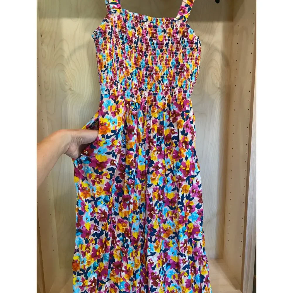 Dokotoo colorful floral wide leg jumpsuit with pockets - Picture 3 of 7